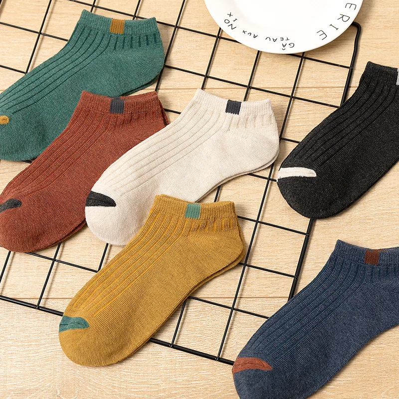 Chaussettes en coton Turnblock pour hommes, bouche peu profonde simple, printemps et été, abonnés doux, bateau de sport, 10 paires