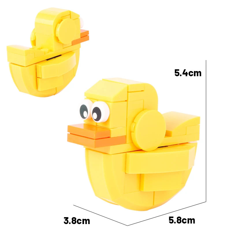 MOC City Animal Farm Zoo Accessories Building Blocks Street View Cute Bee Frog Black Cat Yellow Duck White Deer Bricks Toys Gift