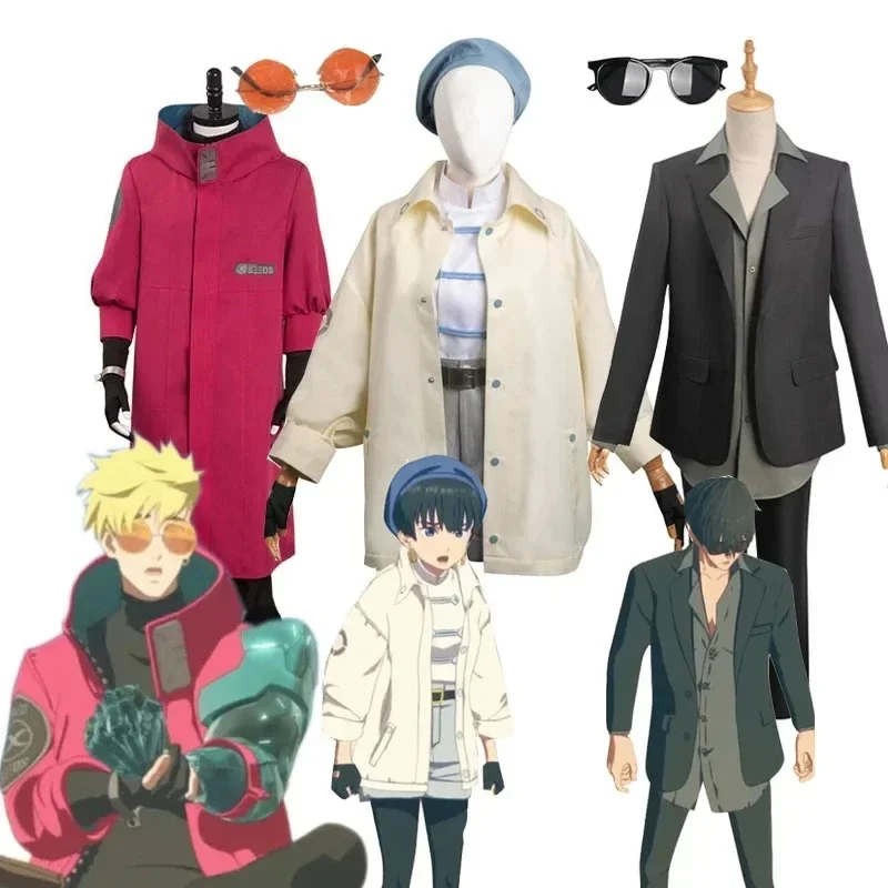 Coslan Anime Trigun Vash The Stampede Cosplay Costumes Fantasia Man Red Coats Jackets Pants Cosplay Costume Outfits Halloween Co