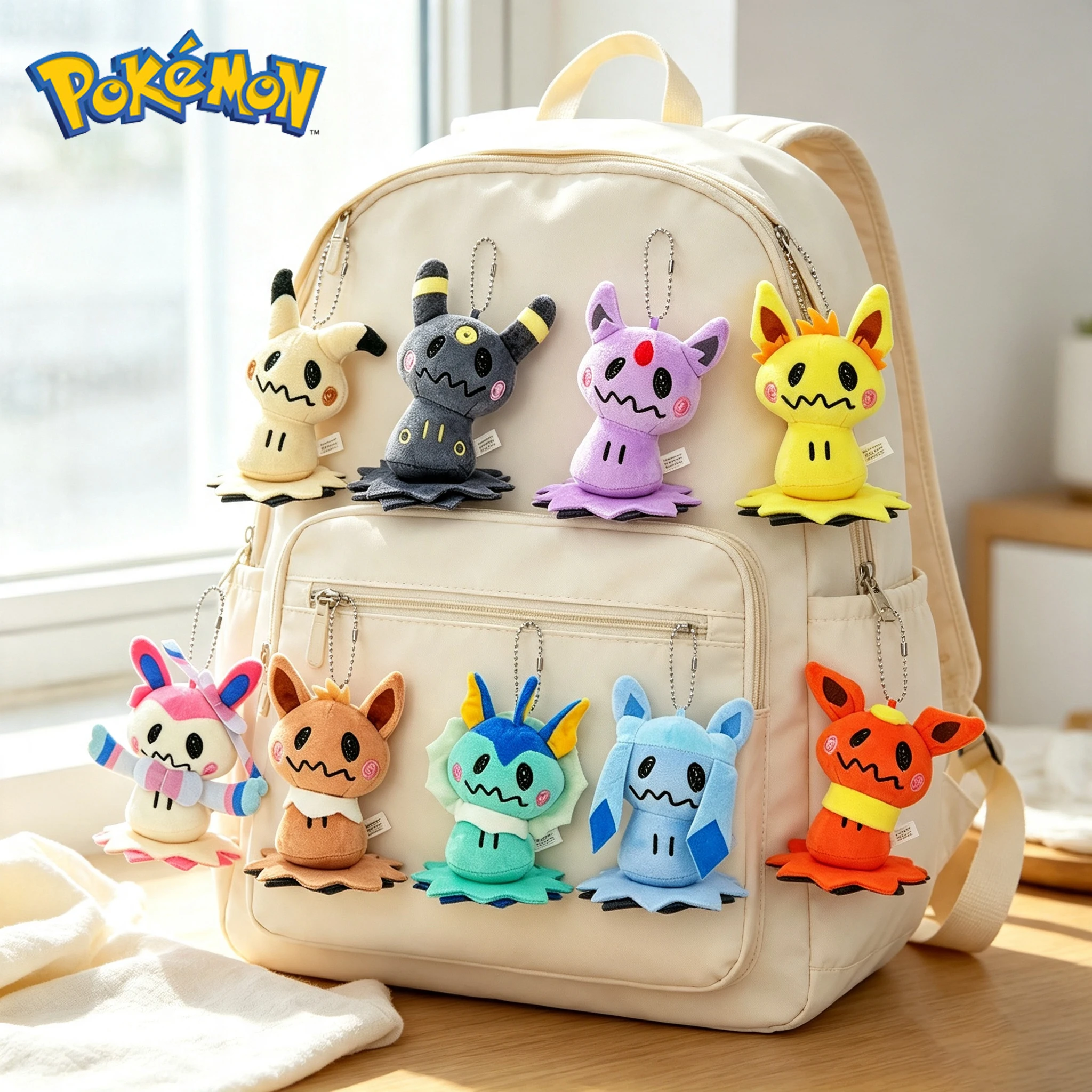 Mimikyu Eevee Plush Keychain Mimikyu Cos Eeveelution Vaporeon Glaceon Umbreon Pendant For Fan Collectible Sylveon Gifts Decor