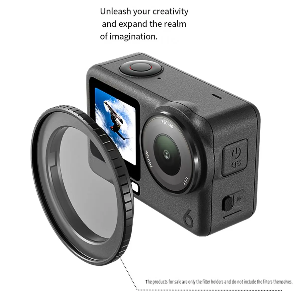 A41T 2pcs 49mm Lens Filter Adapter Ring Frame for DJI Action 6 Camera Filter Holder Mount Protective Filter Frame