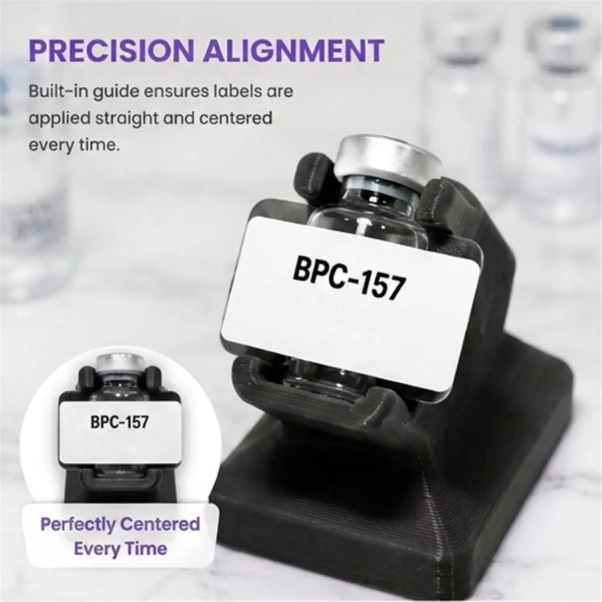 2pcs Label Applicator Tool for 3mL & 10mL Vials - Fast Batch Labeling & Ergonomic Design Ergonomic Tilted for DIY & Lab