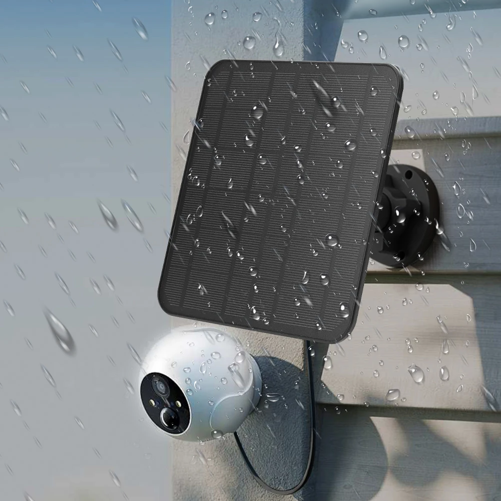 

5V 6W Solar Panel IP65 Waterproof Camera Solar Panel Micro USB & USB-C Port 360°Adjustable Mounting for Eufycam 3/3C/2/2