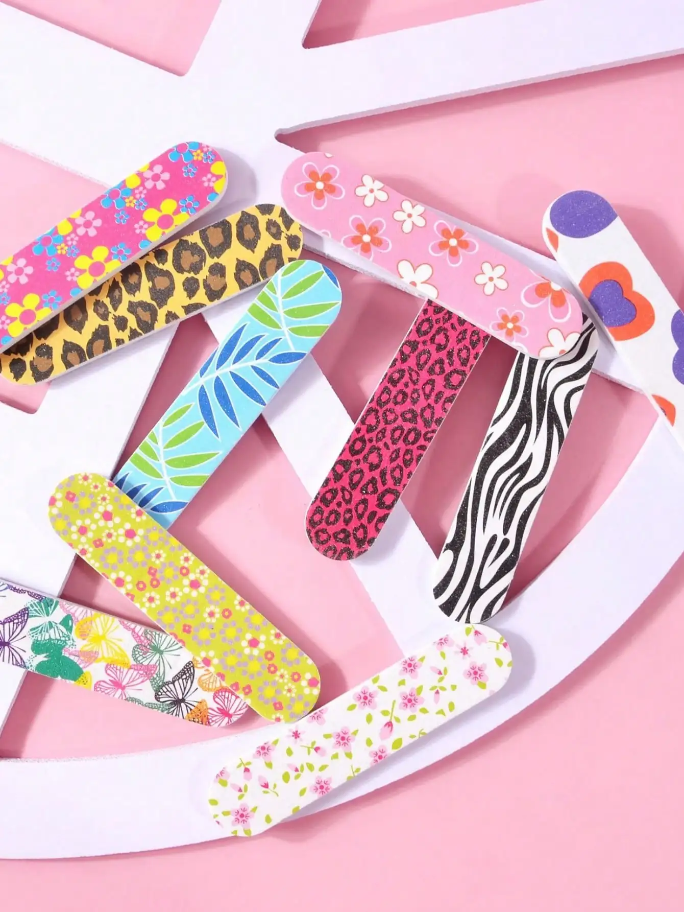 50 peças de cor mista 7 lados bloco de buffer de unhas conjunto de ferramentas de lixamento empurrador de cutícula