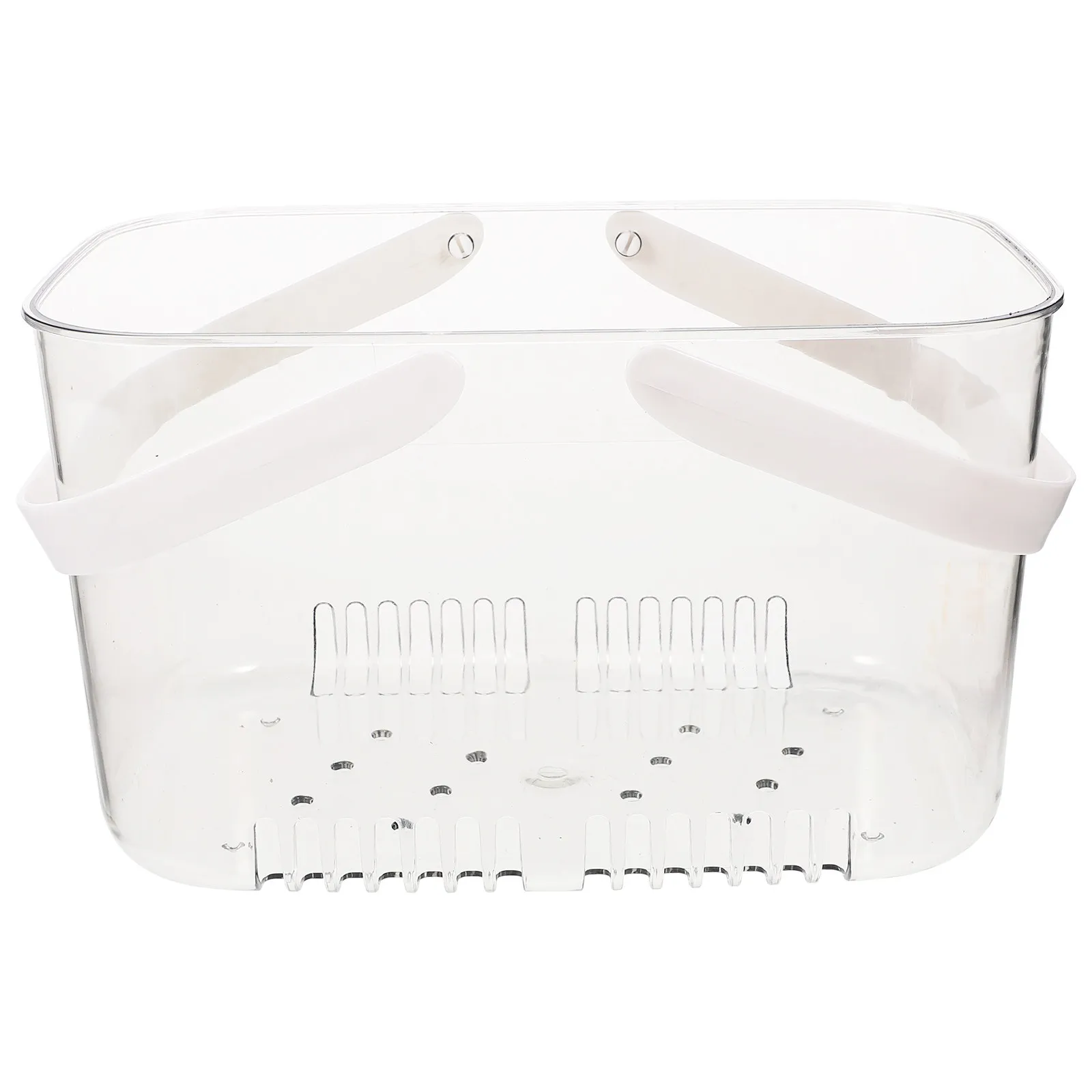 

Portable Transparent Fruit Drain Basket Handle Multi-Function Fruit Washing Storage Basket for Kitchen Bath Decor