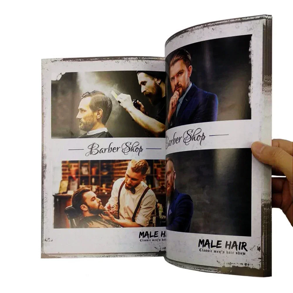 Sculpture Pomade Picture Album Barber Shop Books,  MALE HAIR Show Tattoo Fashion Magazine Barber Shop Men's Oil Head Painting