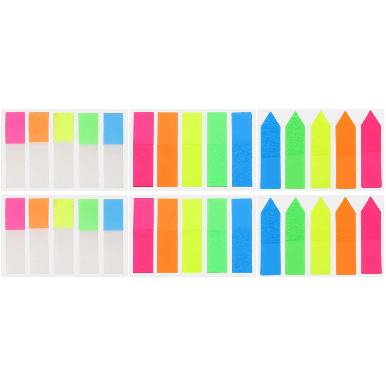 

6 наборов самоклеящихся цветных закладок-стикеров для заметок, маркеров страниц и пометок для офиса, школы и чтения