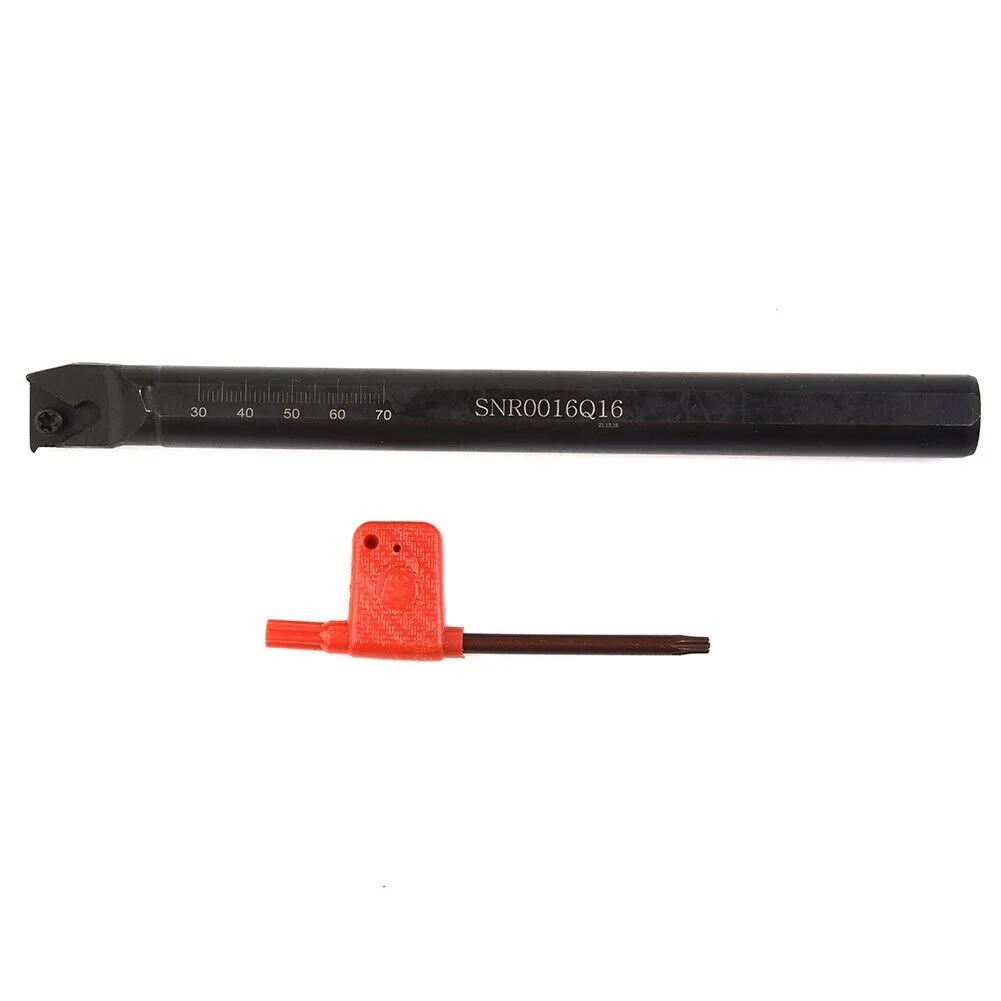 

SNR0016Q16 Turning Tool Holder for 16IR Inserts, 16mm Shank Right-Side Boring Bar for CNC Lathe Cutting, Includes Wrench