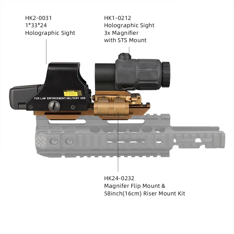 Imagem -03 - Red Dot Sight Side Flip Riser Mount para Rifle Scope Adaptador Picatinny Rollover Suporte Acessório G33 G43 558 Combo Wilcox 041