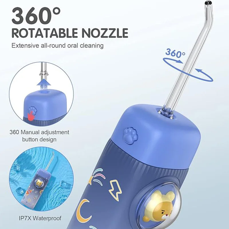 Mini Kinder elektrische Munds pülung tragbare Wasser flosser schnur los für Zähne Reinigung Zahnfleisch Zahnspangen Pflege wiederauf ladbar 4 Tipps 2 Modus
