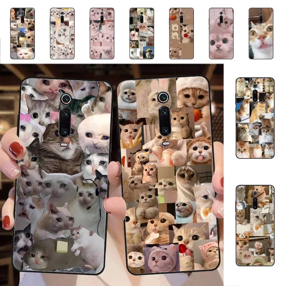 Crying Cat Memes Phone Case For Redmi 5 6 7 8 9 10 plus pro 6 7 8 9 A GO K20 K30 K40 pro plus F3 Fundas