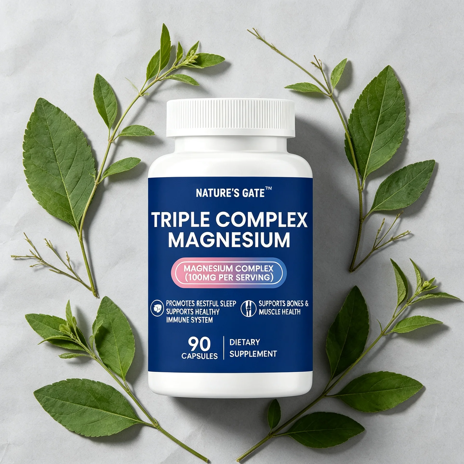Magnesium Complex Capsules High Absorption Magnesium Mineral Supplement For Daily Wellness Stress Calm Muscle Recovery Men Women