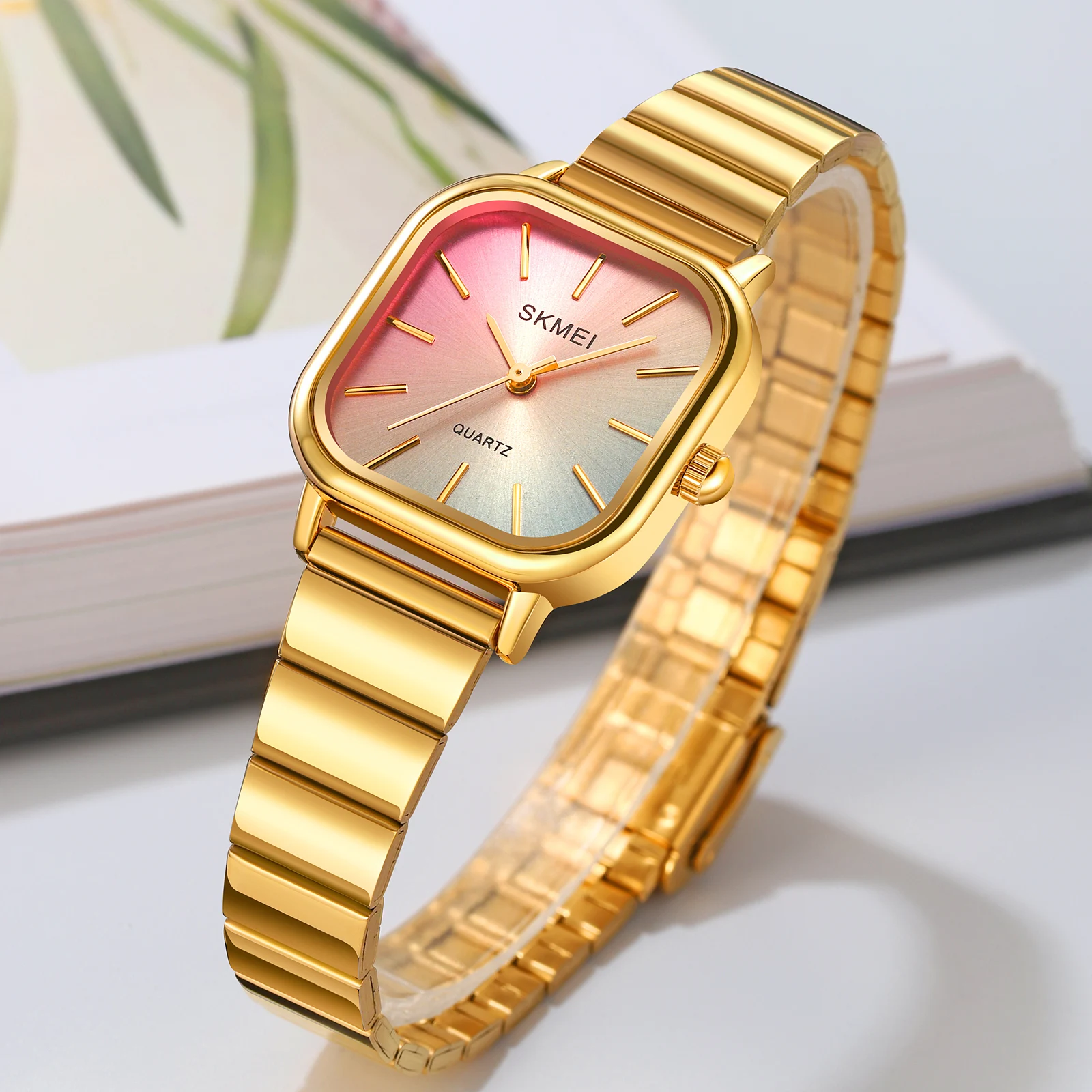 SKMEI 2190 Clock reloj mujer  Luxury Stainless Steel Strap Quartz Wristwatch For Ladies Female Girl Women Watches Waterproof