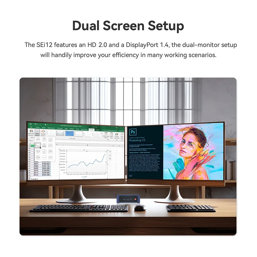 Beelink-PC para juegos tipo C, dispositivo SEi12 Intel 12th I5 12450H SEi 12 Pro Intel I7 12650H16G DDR4 SEi10 1035G7 3200MHz 500G SSD Wifi6 1260P