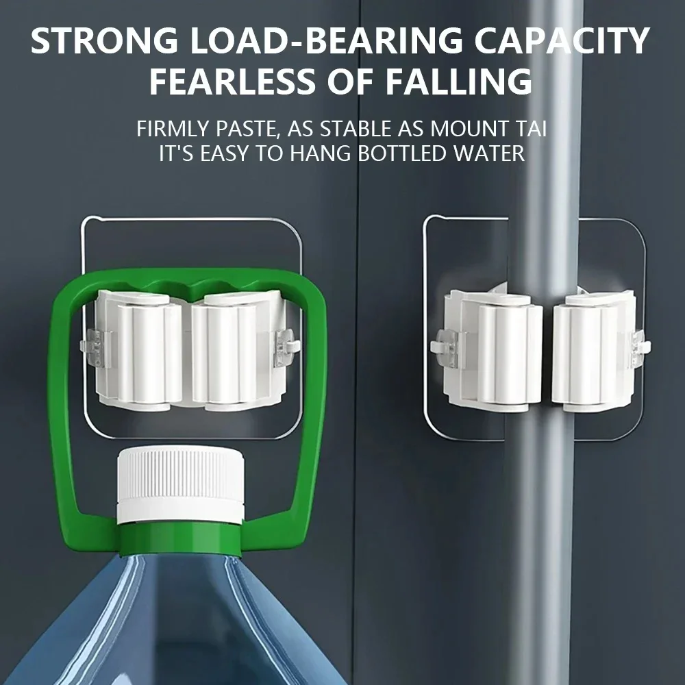 Multi-Purpose Hooks Adhesive Wall Hanging Mop Rack Broom Hanger Hook Kitchen Bathroom Organization Home Organizer Accessories 