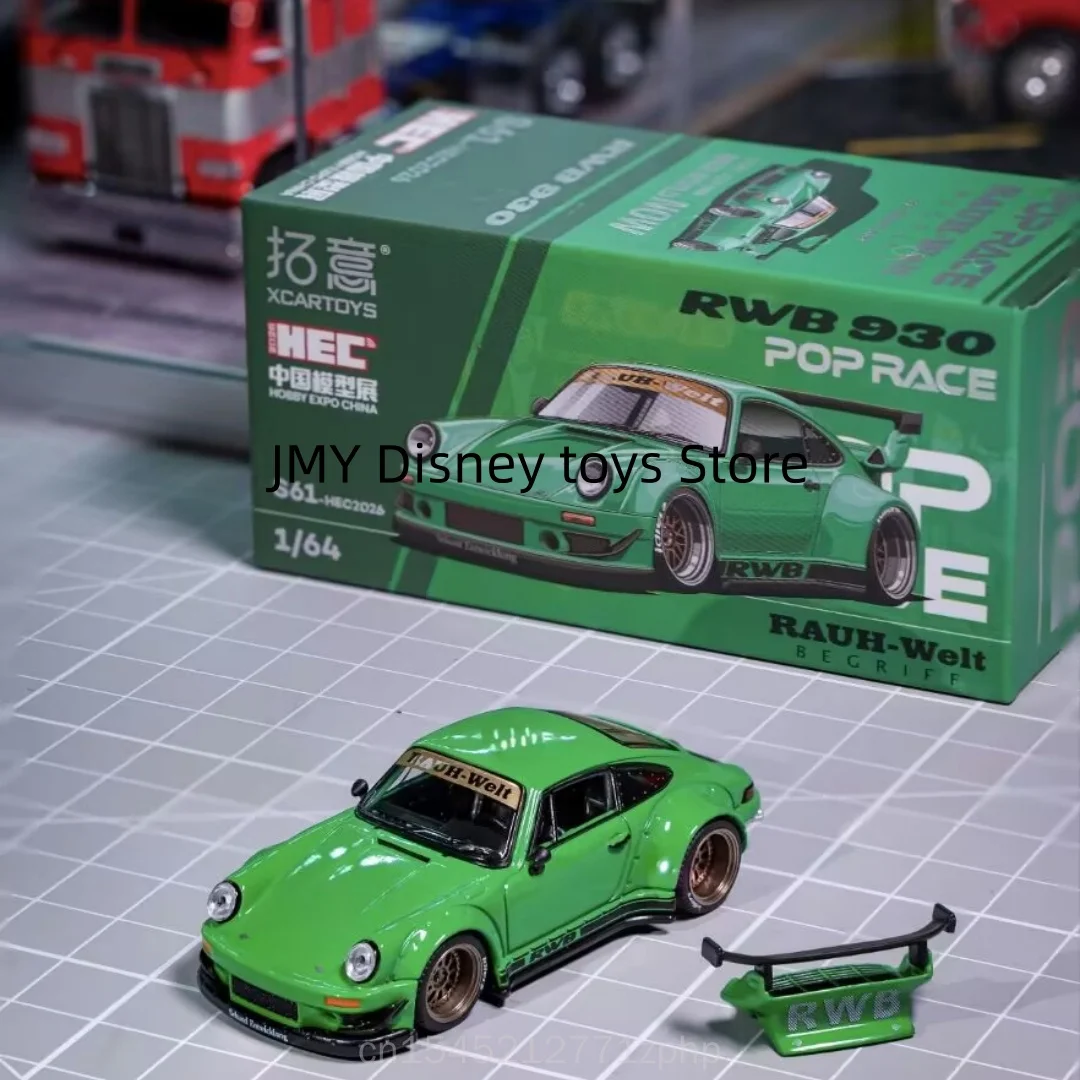 in-stock-pop-race-xcartoys-diecast-model-car-1-64-porsche-rwb-930-rauh-welt-begriff-hec-china-expo-edition-gifts-for-collectors