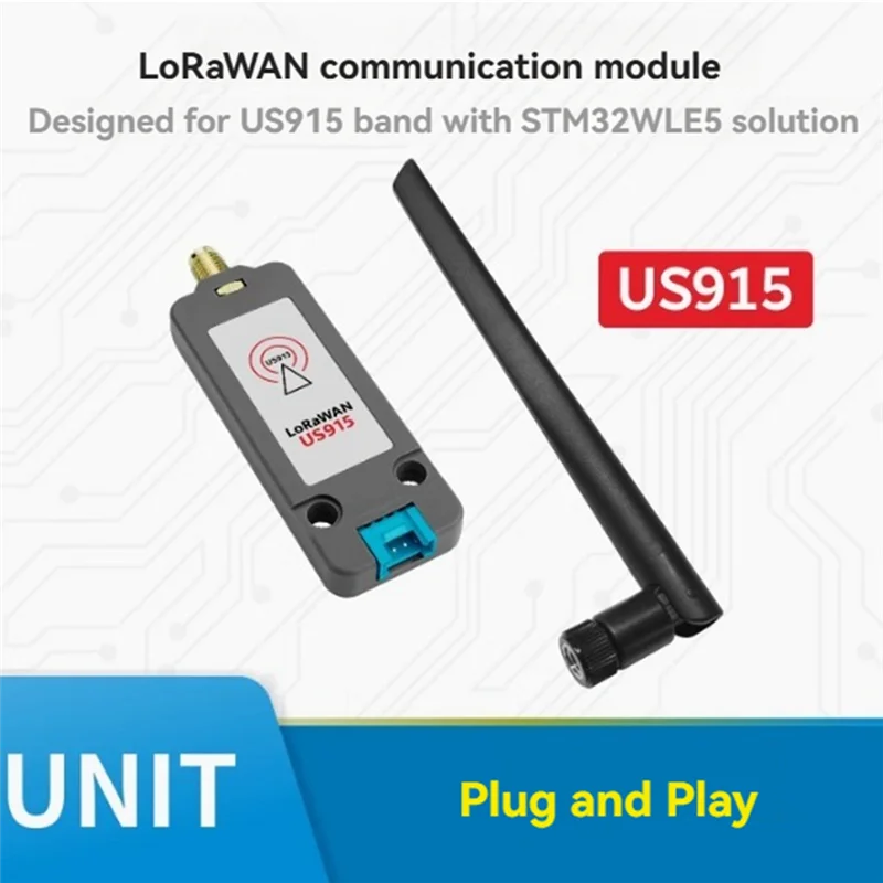 وحدة ABMF-Lorawan US915 902-928Mhz 915Mhz وحدة اتصالات نطاق التردد P2P الاتصالات STM32WLE5 مع هوائي