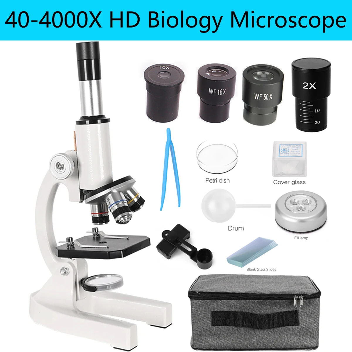 microscopio biologico monocular optico 40x4000x hd fotografia ensino medio universidade ciencia esperma microscopio 01