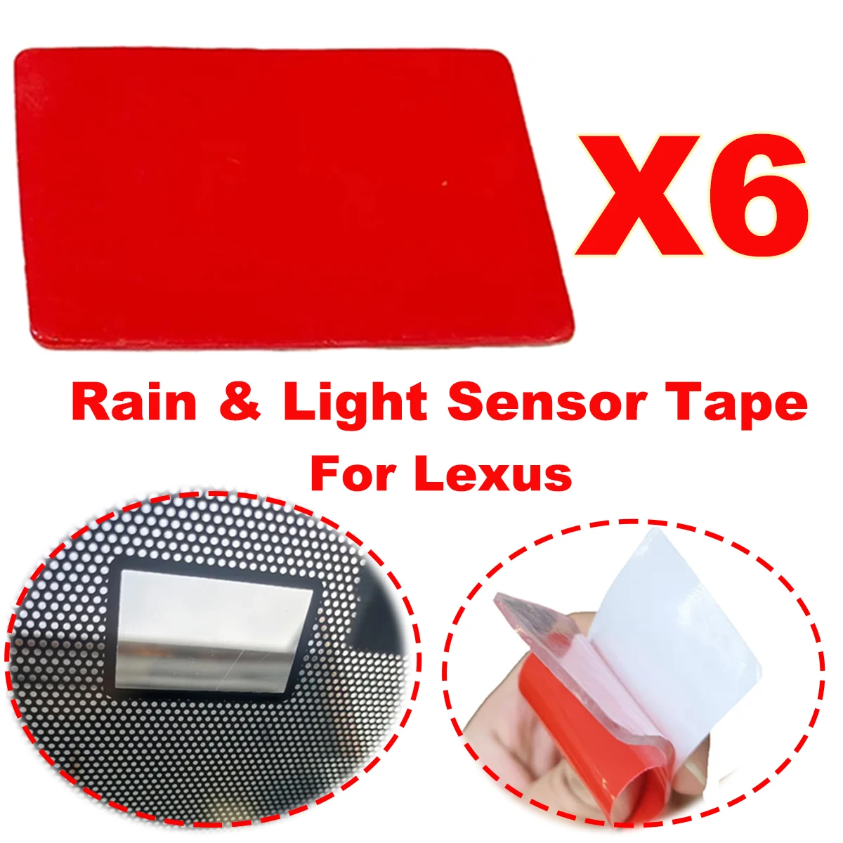 

For Lexus LX570 RX330 GS350 Rain&Light Sensor Gel Adhesive Film Silicone Cushion Pad Windscreen Chip Repair Multi-Purpose Tape
