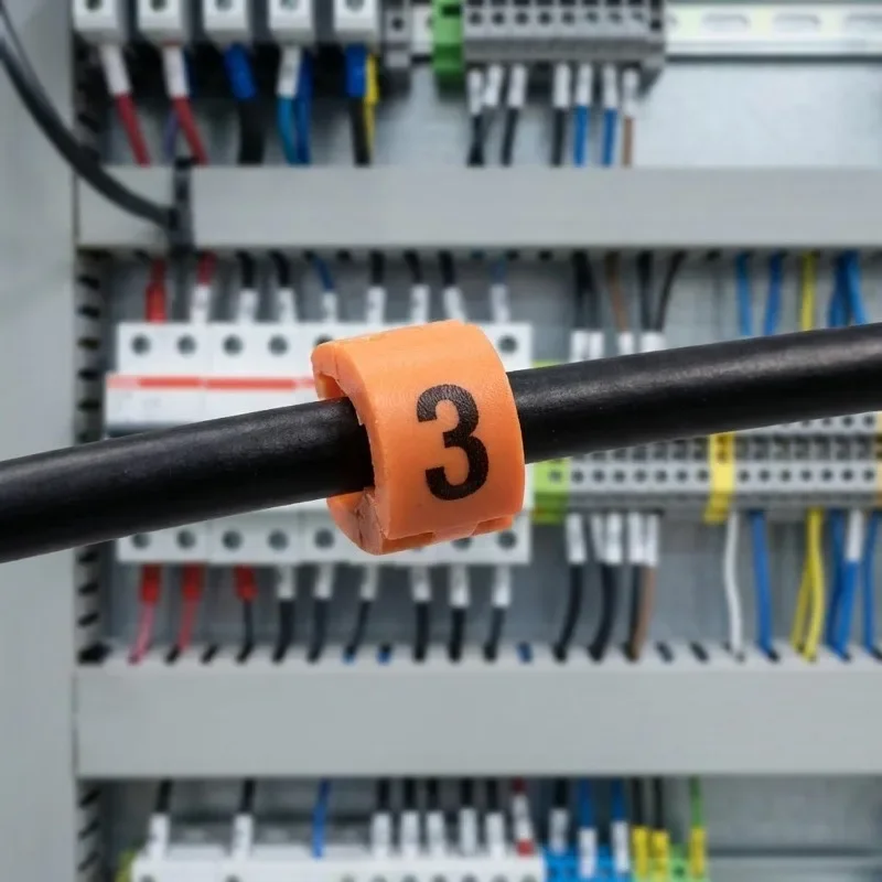 Colorful Wire Cord Cables Marker Insulated Digital Cable Marking Label 0 To 9 Different Number Cable Sleeves Cable Markers Tags