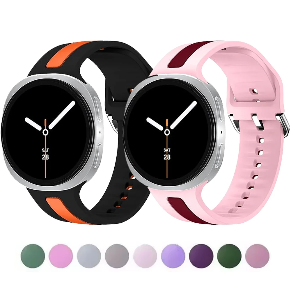 Sport Band for Samsung Galaxy watch 8-8 classic 46mm 44mm 40mm silicone pulseira Belt Bracelets Correa Galaxy watch 8 Straps