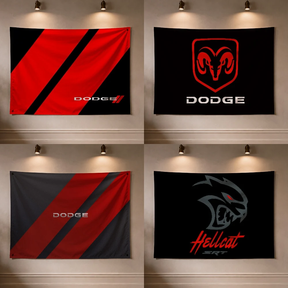 H-Hellcat D-Dodge Car Brand Flag Decoration Outdoor Picnic Party Art Hanging Home Camping Party Banner