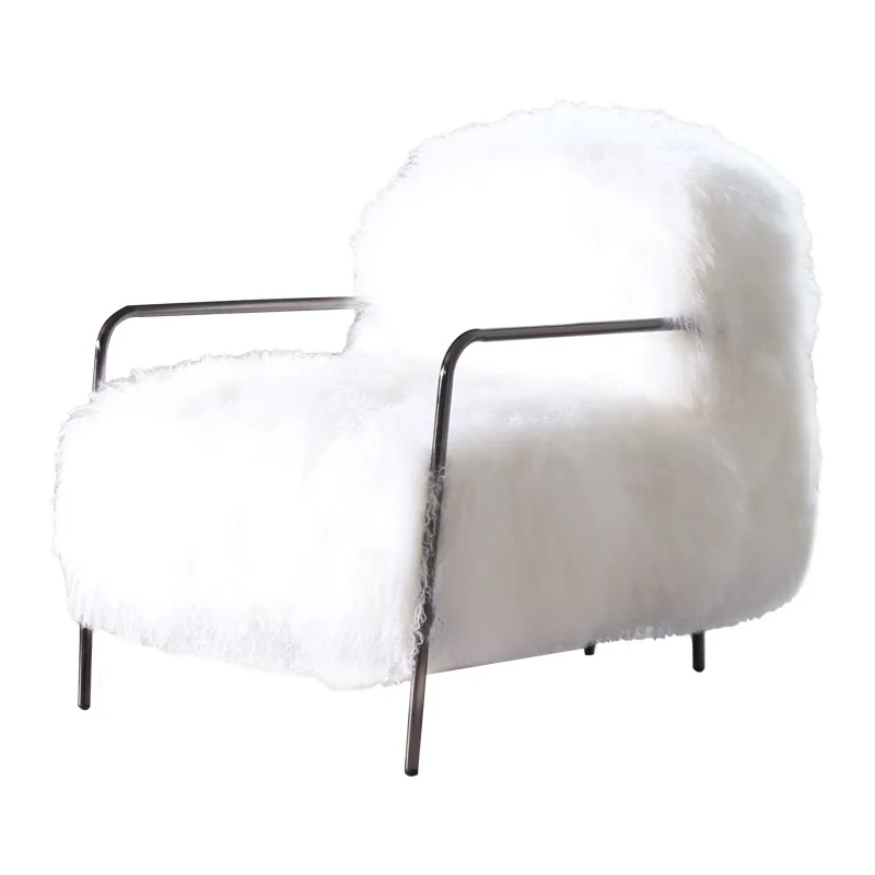 

Light luxury living room lazy sofa single chair designer Internet celebrity cream wind makeup hair falling