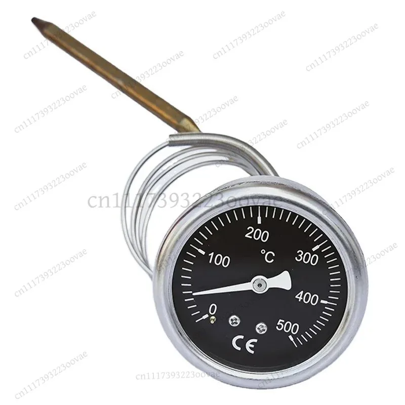 df 500°C Pizza Oven Thermometer 304 Stainless Steel High Temp Resistance Metal Plate Capillary Temperature Display Gauge