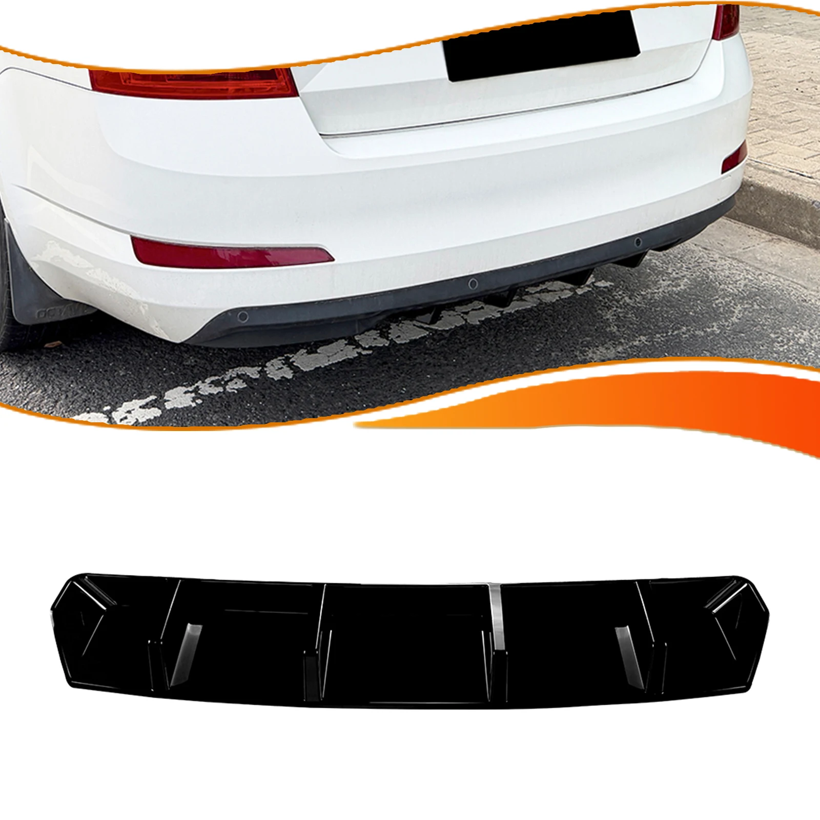 Car Rear Bumper Lip Bracket Spoiler Canard Splitter For Skoda Octavia MK3 2015-2017