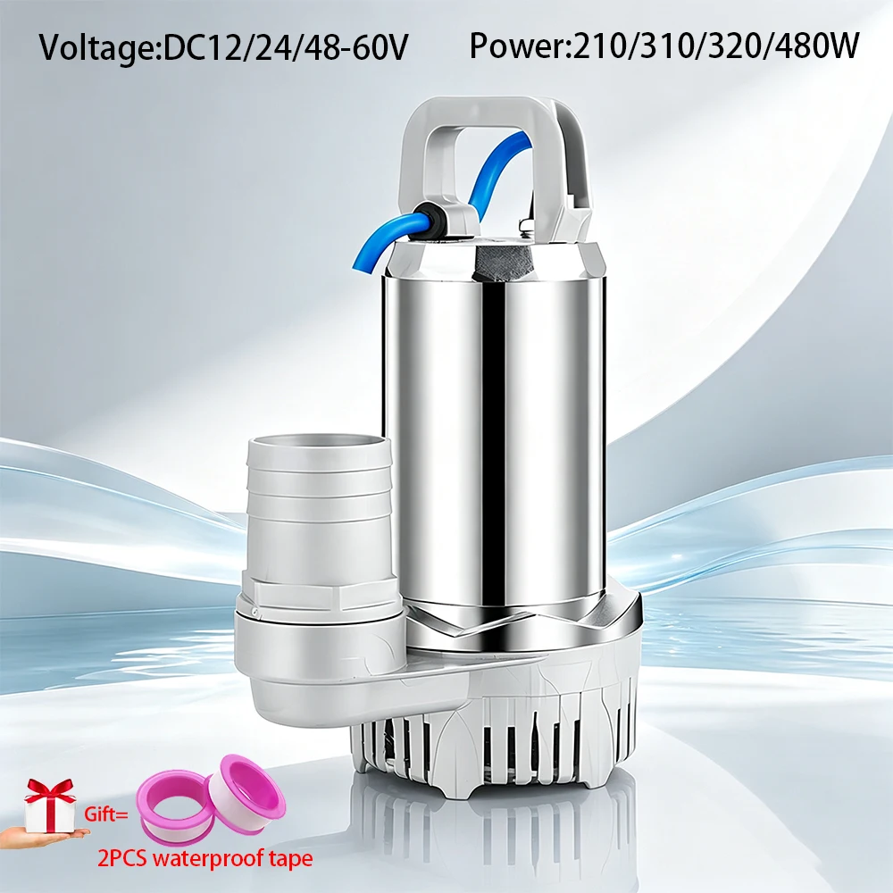 12V 24V DC Solar Submersible Water Pump  Shell Copper Winding Motor High Lift Solar Water Pump For Garden Farm Well Irrigation