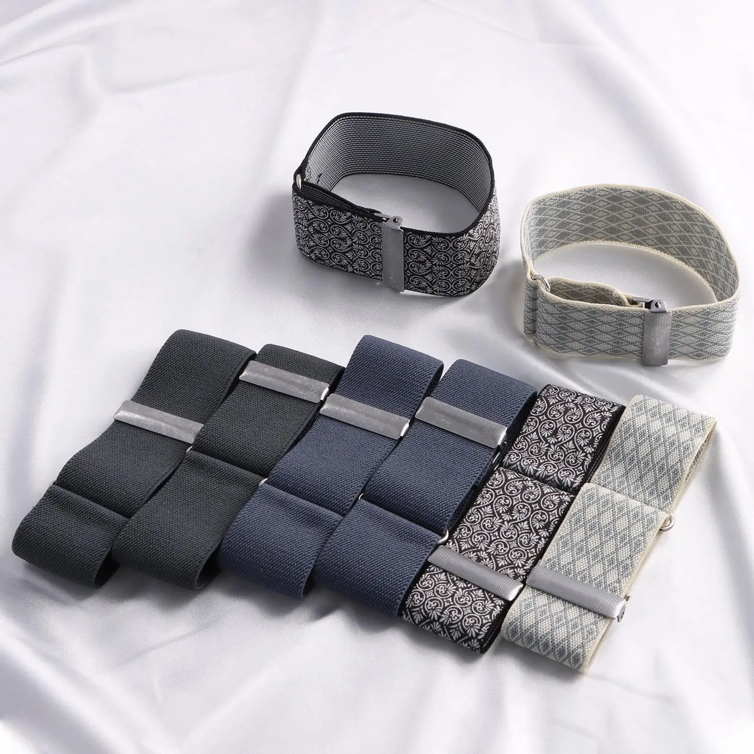Men Business Elastic Adjustable Shirt Sleeve Cuff Holder Garter Strap Arm Band Sleeve Bracelet Anti-Slip Cuff Holder Armband
