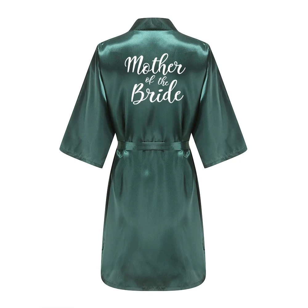 Wedding Party Team Bride Robe With White Letters Kimono Satin Pajamas Bridesmaid Bathrobe YE6522