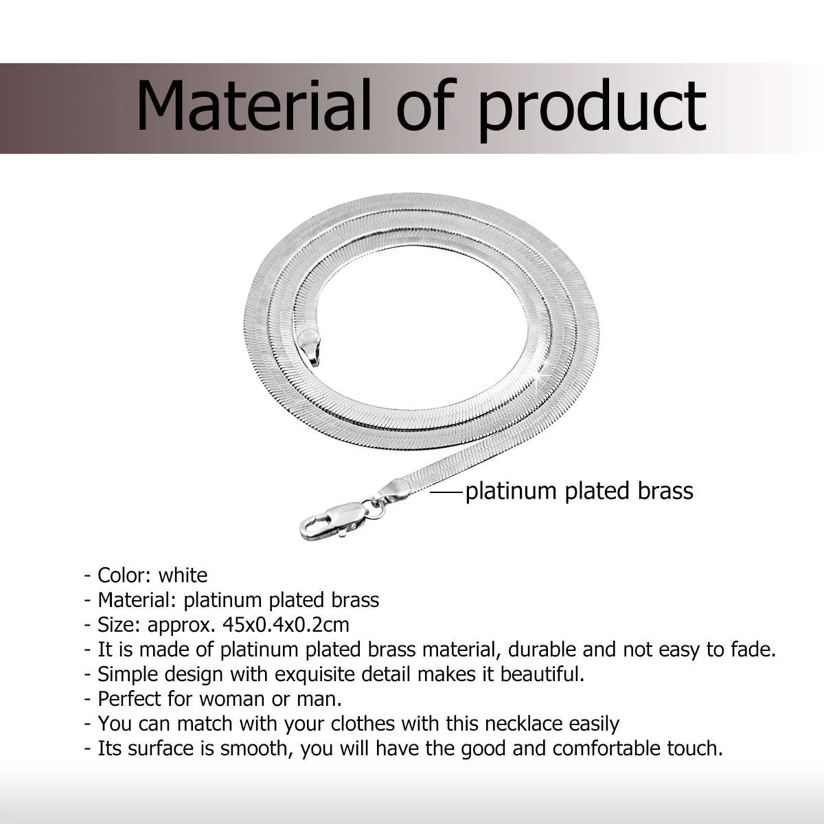 Pingente em forma de cobra colar simples curto plano banhado a platina latão superfície lisa toque confortável unissex joia presente