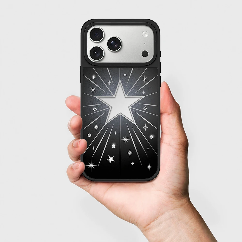 Simple Silver Star Mirror Surface Magnetic Cover for IPhone 13 14 15 16 17 Pro Max Case for IPhone 17 Air