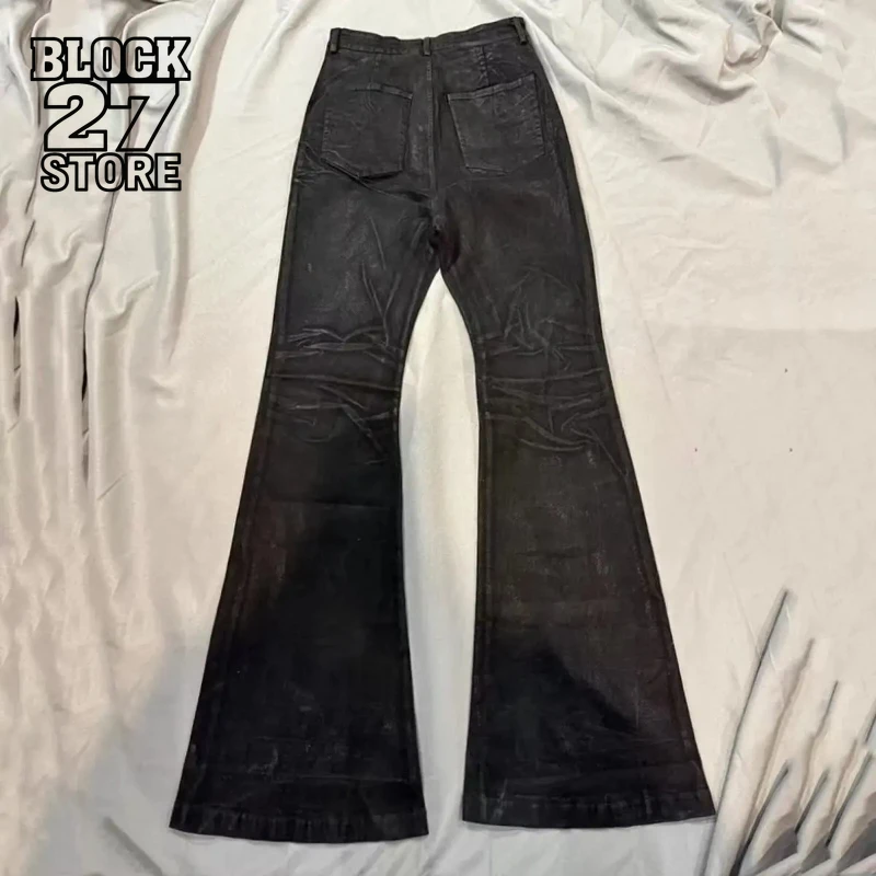 

Мужские джинсы с микро-кльош в американском стиле ретро для тяжелой промышленности, черные готические винтажные повседневные свободные джинсы, новинка осени