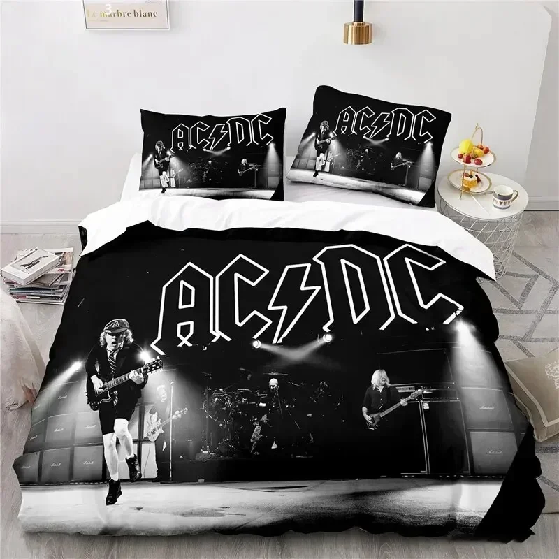 3D Printed Rock Band AC DC Bedding Set Duvet Cover Bedroom Comforter Single Twin King Size Quilt Cover Home Textile