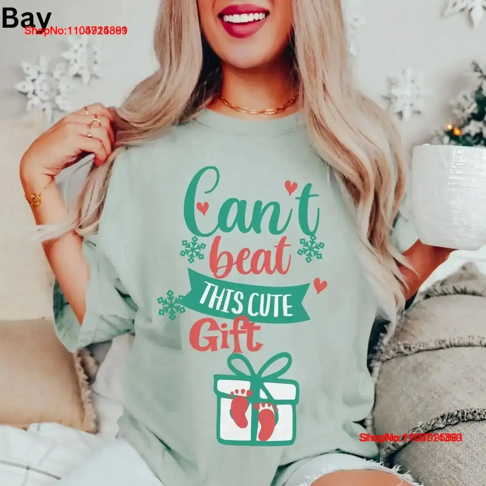 Christmas Pregnancy AnnouncemenT T Shirt Xmas Baby Holiday Reveal Mom to be Maternity vintage Washed Top For Everyday Wear