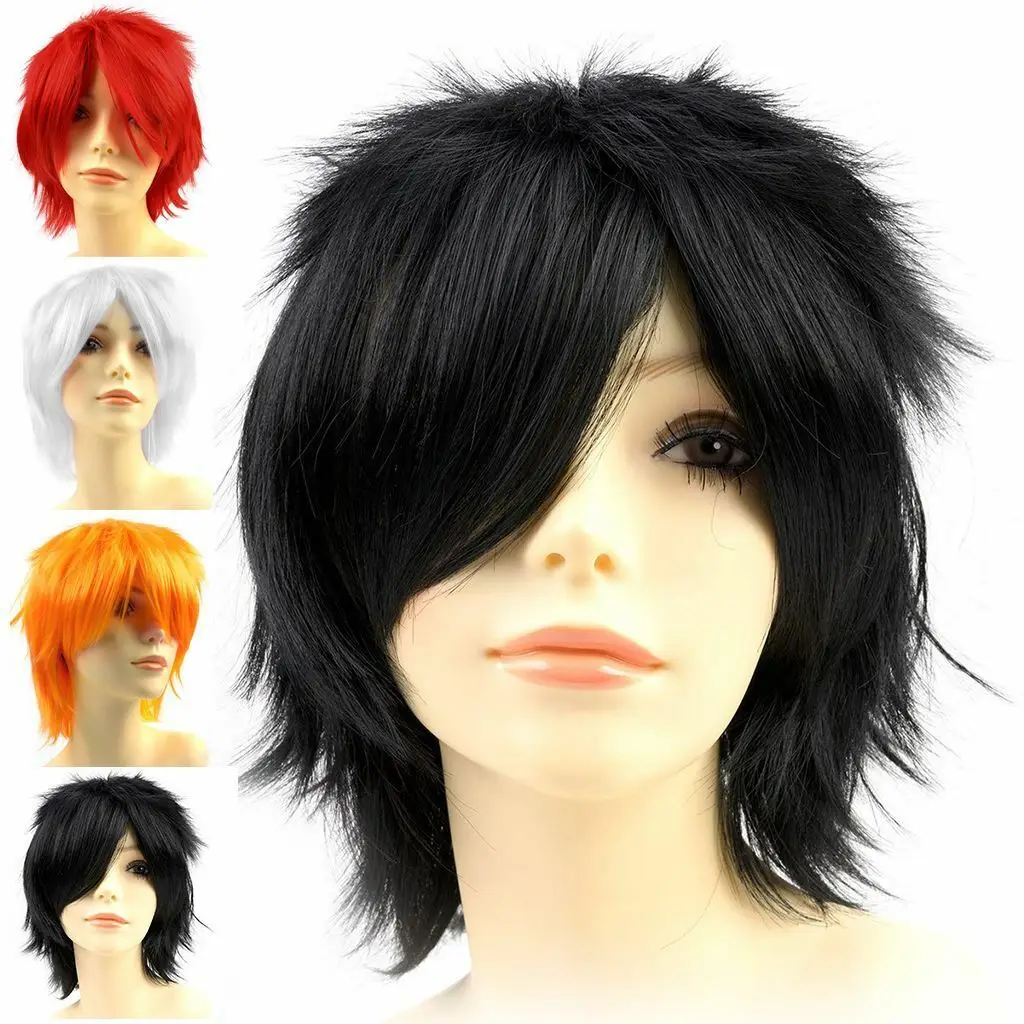 

Men Women Short Full Wigs Boys Anime Cosplay Costume Party Synthetic Hair Wig US