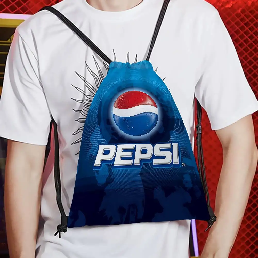 Soda Brand Art -Pepsis حقائب برباط مطبوعة عتيقة حقائب هدايا للحفلات، حقائب ظهر برباط رياضية للصالة الرياضية والسفر والاستخدام الترفيهي #5