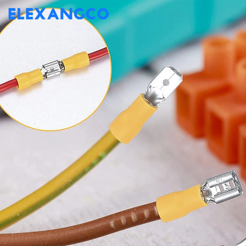 50PCS 2.8/4.8/6.3 Insulated Spade Wire Connector Electrical Crimp Terminal Male And Female Red Blue Yellow