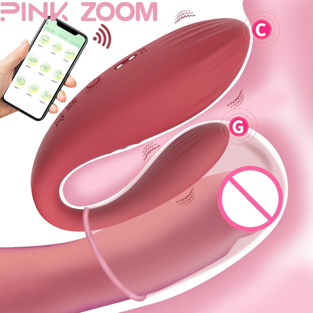 Wireless Dildo Vibrator Female Dual Motors G-spot U Shape Clitoris Vagina Stimulator Wearable Sex Toys for Women Couples Adults