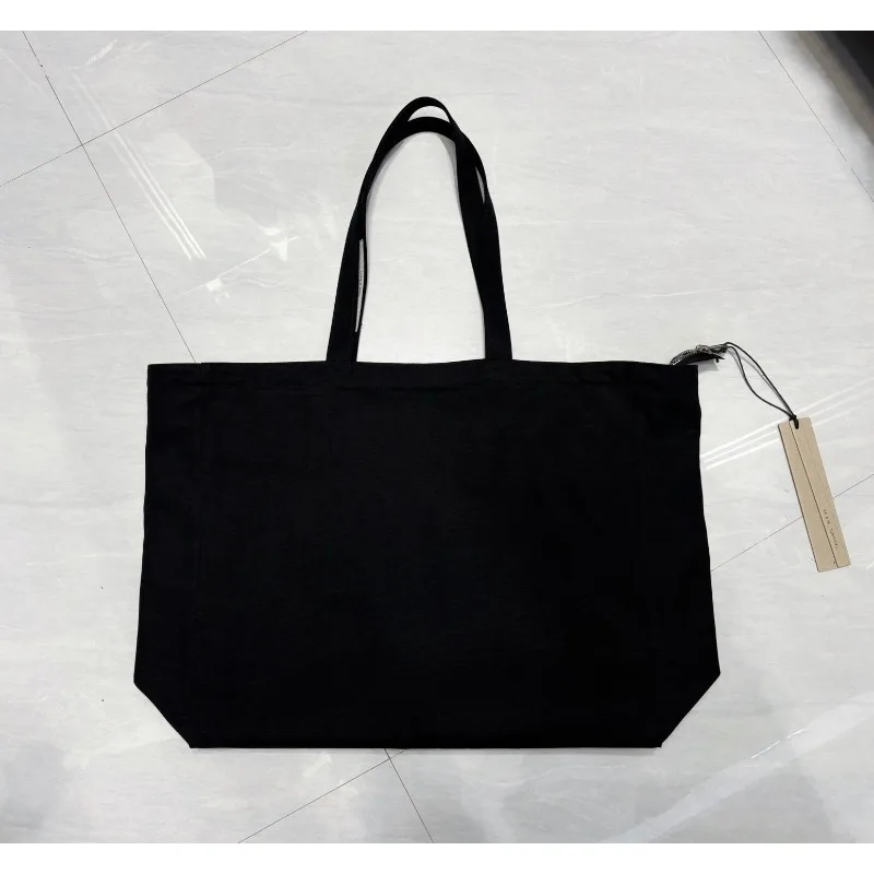High Street Dark Style Oversized Canvas Tote with Pentagram Print Apparel Accessories