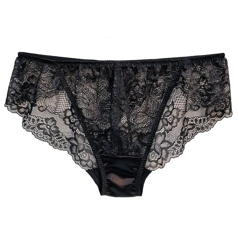 Man's True Silk Lace Sheer Sexy Briefs Live Show Dance DJ Club Bar Private FKK Party BF Gift  Panties Thailand Harajuku