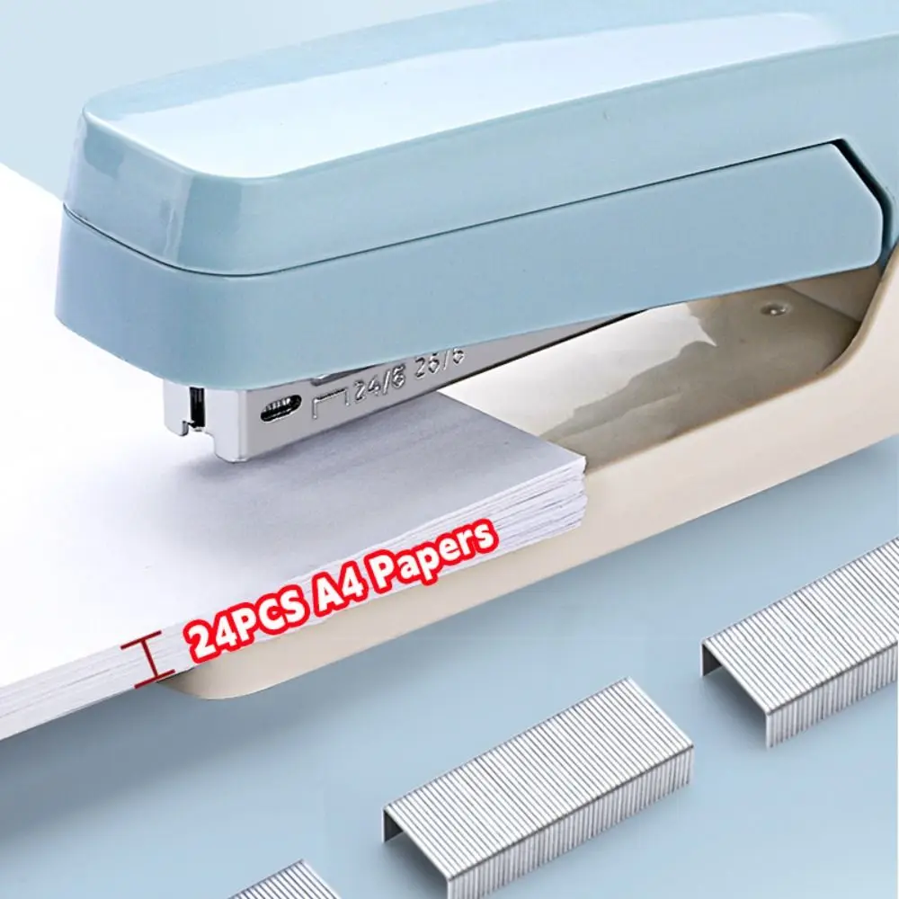 Grapadora de Metal, uso giratorio de 360 grados, 24/6 26/6 grapas, grapadora larga, máquina de encuadernación sin esfuerzo, suministros de encuadernación