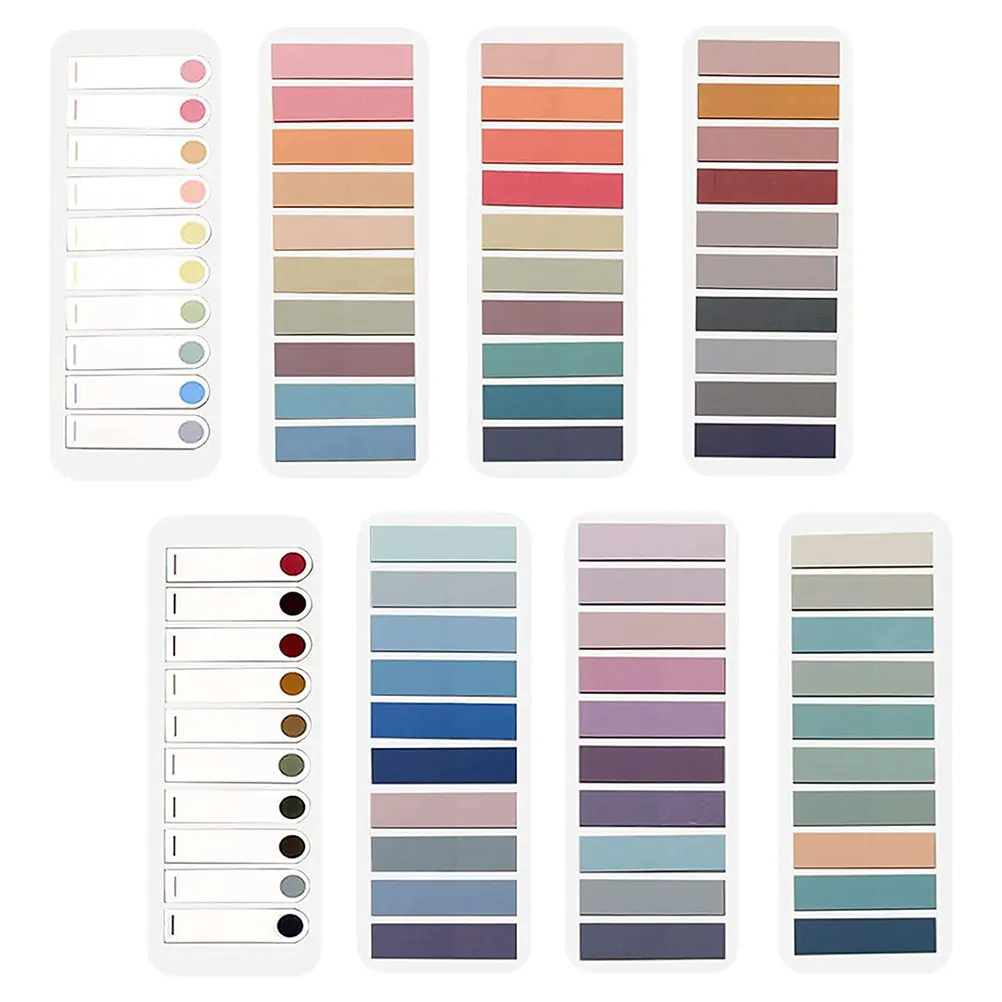 

8 Books Colorful Self Adhesive Handwritten Labels Practical Student Office Supplies Reading Strips Page Marker