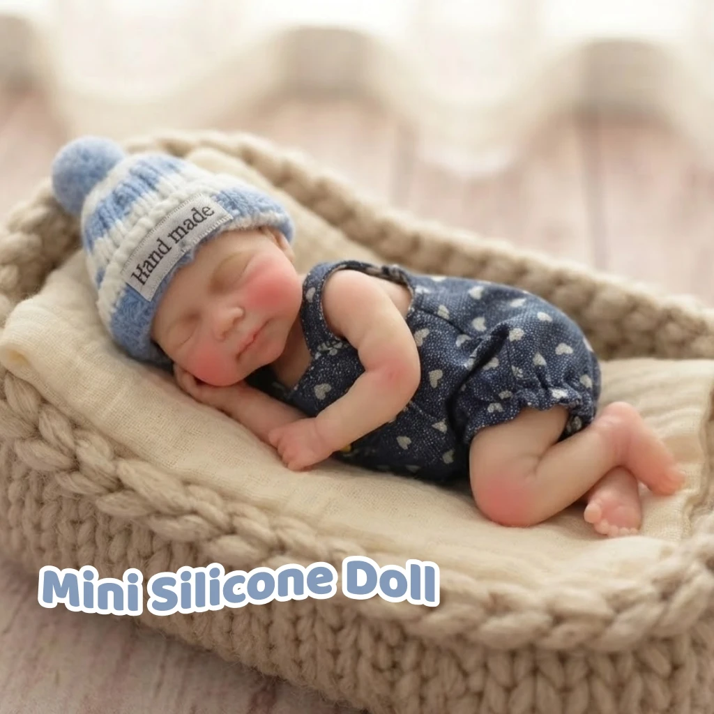 6 Inch Washable Mini Pascale Full Silicone Reborn Doll, Handcrafted Painted Skin, Extra Outfit, Bebe Reborn De Silicona