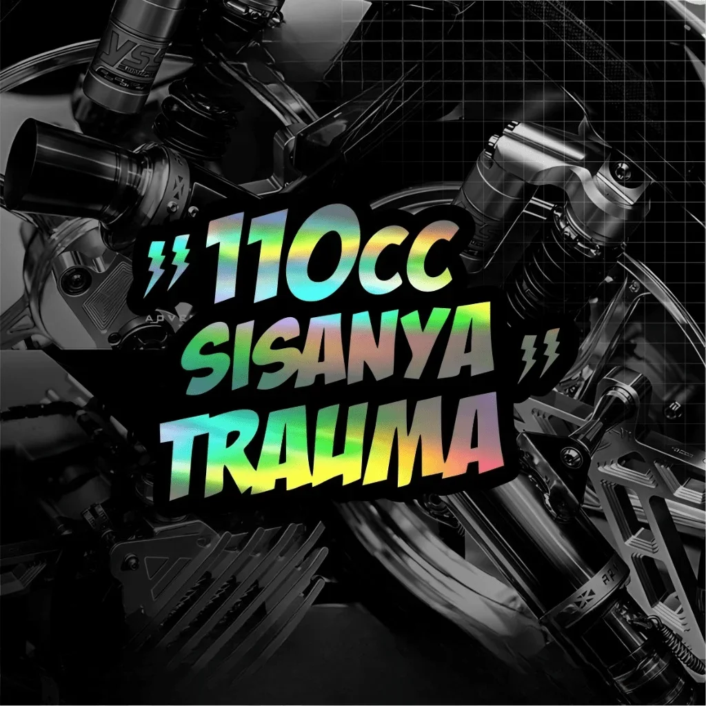 110cc Lightning Text Sticker 1PC Cool Vinyl Decal Waterproof Weatherproof Motorcycle Fairing Helmet Car Bumper Window Decor