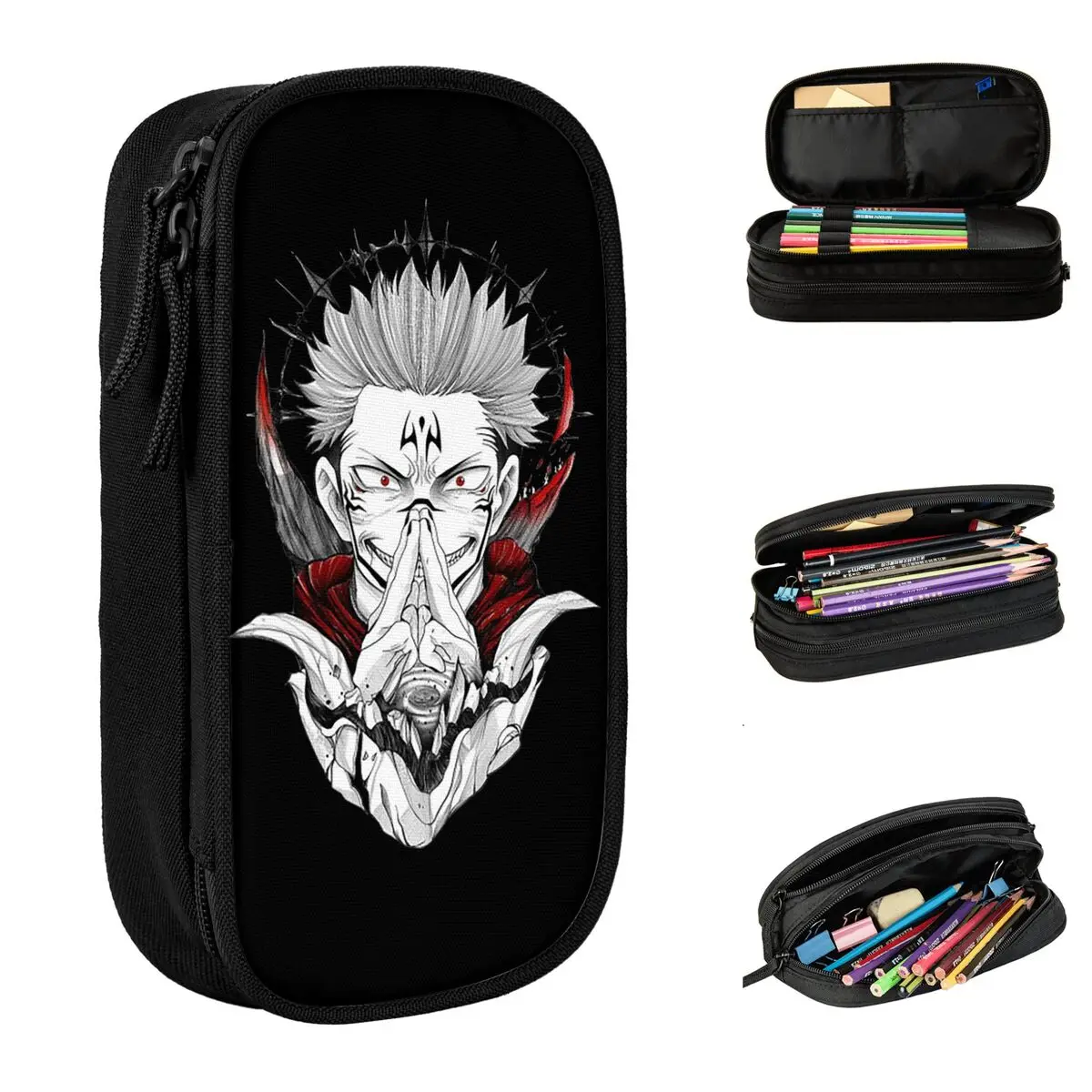 estojo de grande capacidade para criancas jujutsu sukuna kaisen quadrinhos anime pen holder bags material escolar presentes caixa 01