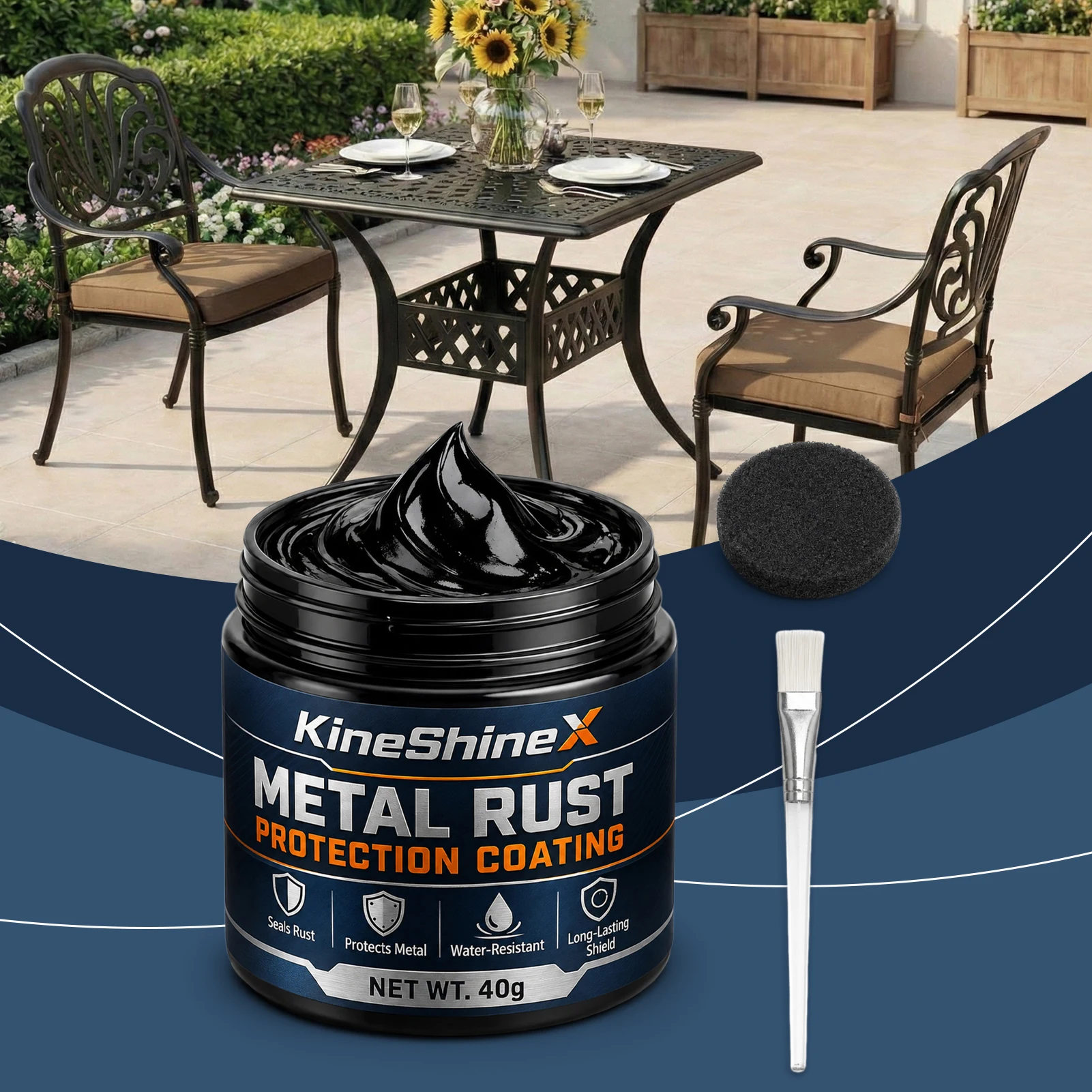 40ml Metal Rust Protection Black Repair Paste Car Black Rust Repair Paste Metal Protection Restoration Coating For Car