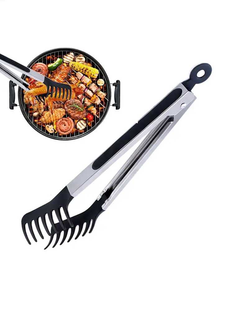 Pinces de cuisine en Silicone, pinces alimentaires antiadhésives, pinces de service pour barbecue, salade, Steak, pâtes, Spaghetti, nouilles, Gadge de cuisine